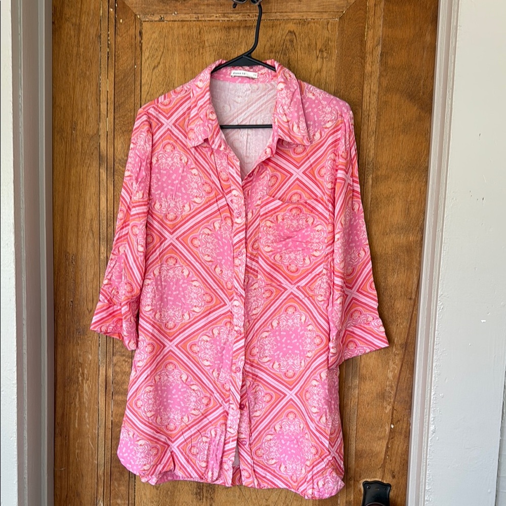 Dress To Pink Patterned Women's Top Brazilian Brand